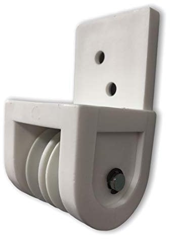 Teletoldo Polea Doble para Pérgola Blanca | Tiro Doble | Poliamida Alta Resistencia | para Cuerda Ø6 mm | Recambio Profesional | Deslizamiento Suave