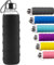 Ferexer BPA Free Reusable Borosilicate Glass Water Bottle with Silicone Sleeve 1000 ml / 1 Liter Black