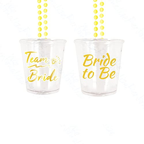We Personalize Bride to Be White and Gold Team Bride Shot Glass Hen Party Accessories
