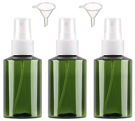 3Pcs, 150ml Plastic Spray Bottles - Alledomain Empty Refillable Fine Mist Travel Atomiser Sprayers Plastic Bottles Set Liquid Containers with 2 Funnels - Ideal for Makeup Remover Cosmetic Beauty Care