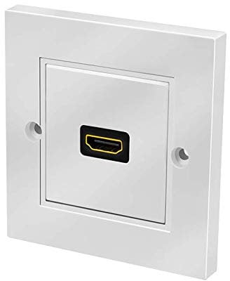 odedo HDMI Wanddose 1 Port mit 1 x HDMI Kupplung Buchse/Buchse, weiß Einbaudose Unterputzdose
