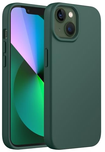 JETech Silicone Case for iPhone 13 6.1-Inch, Silky-Soft Touch Full-Body Protective Case, Shockproof Cover with Microfiber Lining (Midnight Green)