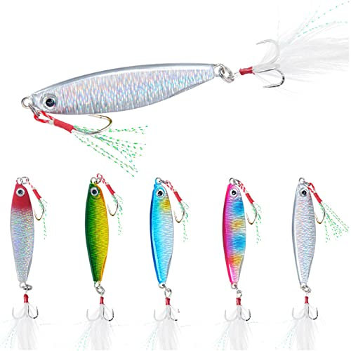 5 Stück Angelköder Kunstköder Pailletten Kunstköder Angeln Wobbler Wobbler Swimbait Kunstköder Köder Süßwasser Salzwasser Angelset Angelzubehör Set für Hecht, Zander, Barsch, Forelle