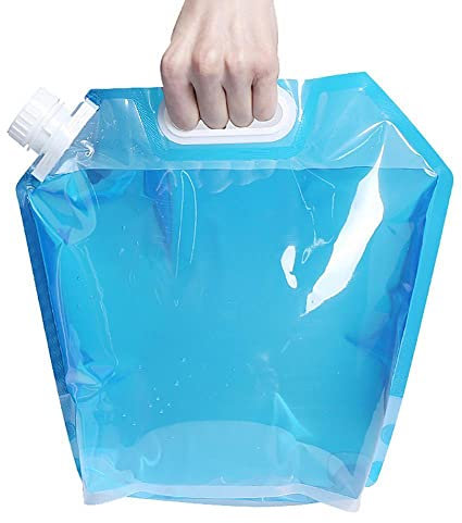 Generic 5L/10L Outdoor Camping Wandern Faltbarer Wassersack Trinkrucksack Aufbewahrungsbehälter (Color : Blue 5L)