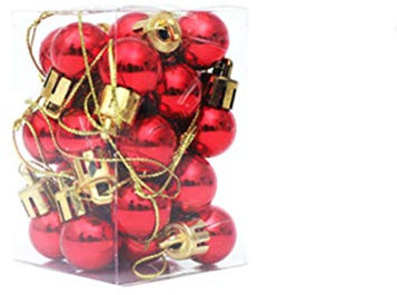 SEWACC Weihnachtskugeln Ornamente Stück 2 cm Christbaumschmuck Miniatur Weihnachten Hängender Anhänger Weihnachtskugeln für Zuhause Weihnachtsfeiertagsparty Dekoration (Rot)