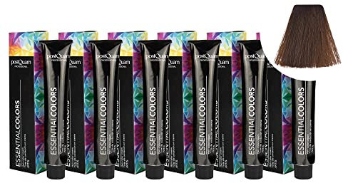 PostQuam - 6er Pack Professionelle Haarfarben mit Hoher Deckkraft - Permanente Haartönung 100% Grauabdeckung Gleichmäßige und Dauerhafte Natürliche Haarfarbe - Mehr als 90 Haarfärbemittel