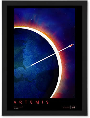 Artery8 NASA Artemis Moon Mission Visionary Lunar Space Travel Destination Poster Artwork Framed Wall Art Print A4