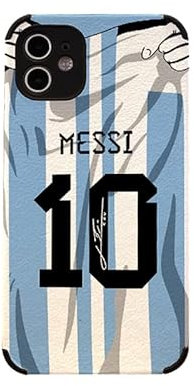 Slrioks MESSl Jersey Mobile Phone Case Creative Football Case for iPhone 11 Thin Soft Faux Leather Shockproof