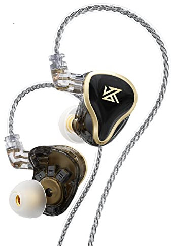 Yinyoo KZ ZAS IEM Kopfhörer, KZ New Upgraded 7BA + 1DD Hybrid Driver Wired Kopfhörer In Ear Monitor, HiFi Stereo Sound Noise Isolating Earbuds with 2pin Detachable Cable (Schwarz, no mic)