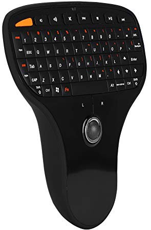 KIMISS Tastatur mit Trackball Trackball Pad Kunststoff N5901 QWERTZ-Tastatur Trackball 2.4G Wireless USB Multimedia-Tastatur für TV-Computer