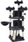 Abician Arbre à Chat XXL Tour de Jeux Multiniveau Maison pour Chat Confortable avec Poteaux en Sisal Griffoir Niches Boule 175 cm de Haut Noir
