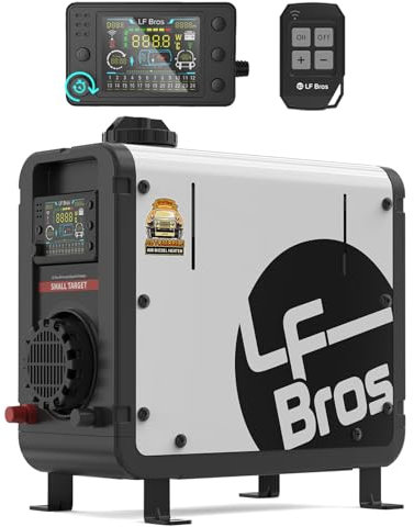 LF Bros 12V/24V/230V Portable Diesel Heater, Parking Air Heater 5kw with Timer LCD Switch for RV, Truck, Tent, Garage (White)