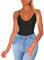 MAYFASEY Damen Strass Ärmellos Durchsichtige Tops Sexy V Hals Mesh Bluse T-Shirt, Schwarz, S