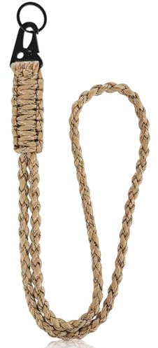 Ouligay Paracord Schlüsselband Lang mit Karabiner Lanyard Schlüsselanhänger Lange Paracord Lanyard für Schlüssel ID Karte Überleben im Freien(Brown)