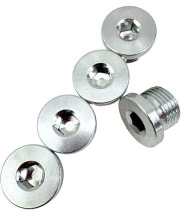 RCCT M18 Lambdasonde Stopfen – Lambda Sensor Verschlussschraube, 5er Pack Blindstopfen aus Edelstahl 304, M18×1.5 Gewinde für O2 Sensor Plugs & Auspuffsystem(Plugs)