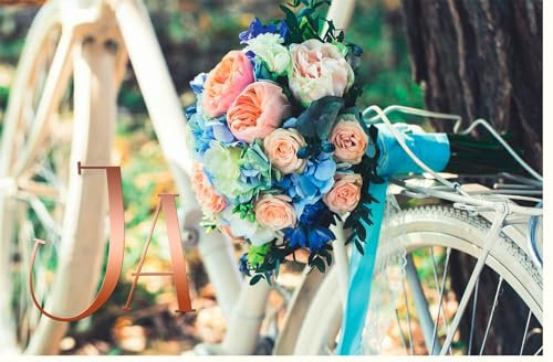 Skorpion Hochzeitskarte Vintage Fahrrad & Blumenstrauß – Romantische Glückwünsche zur Ehe, Liebevolles Design für Brautpaare - mit Umschlag