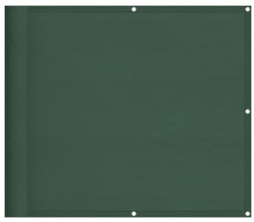 vidaXL Balkon Sichtschutz, Balkonbespannung mit Ösen Seil, Wasserfeste Balkonabdeckung, Balkonverkleidung für Balkon Terrasse, 90x1000cm Dunkelgrün 100% Polyester-Oxford