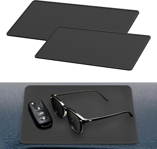 Antirutschmatte Auto 2 Stück, Anti Rutsch Matte, Antirutschmatte Auto Armaturenbrett, Universal Antirutschmatte Handy, Silikon Fixierkissen Wird für Autodekorationen, Brillen, Handys Verwendet