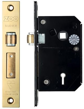 Zoo Hardware BS British Standard 5 Lever Chubb Retro-Fit Door Sashlock Lock (PVD) Brass, 80mm 3