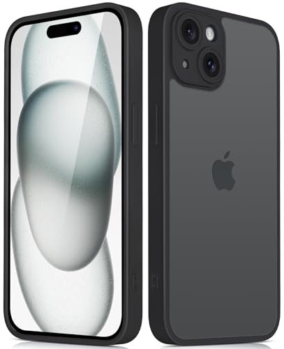 Mootobo for iPhone 15 Plus Case 6.7-Inch, Military-Grade Protection 360° Full Body Frosted Translucent Back Phone Cover, Anti-Fingerprint Slim Shockproof Phone Case for iPhone 15 Plus Case – Black