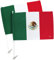 Copa America 2024 Mexico Car Flag 2 PCS Pack Bandera para Carros De Mexican Decor for Window Clip Sports Fan Gifts World Cup Football Poster Pole Mount League Patriotic Decorations Made in USA