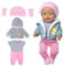 LYPPUL Puppenkleidung, 36-43cm Kleidung Outfits für Baby Puppen, Born Baby Kleidung Puppen Zubehör mit Strampler Mantel Hut Socken, Süße Puppenkleidung Set Geschenk für Kinder