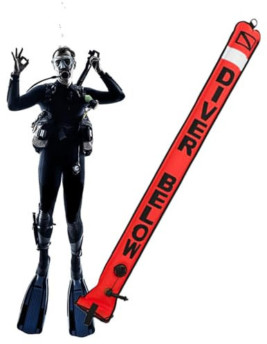 Surfaace Markierungsboje – Tauchboje unter Wasser, aufblasbares Tauchen | 210D Nylongewebe Tauchzubehör Ausrüstung Tauchboje Ausrüstung, aufblasbare Marker, Tauchboje zum Schnorcheln, 115 x 12,7 cm