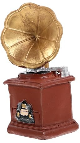 Zerodeko mini grammofono indossatore miniature mini case - Accessorio per fotografia decorazione vintage casa playmobile Modello di grammofono in resina supporto per fonografo in resina