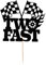 Two Fast Race Car Flag Cake Toppers, Flash 2nd Birthday Topper, Checkered Racing Theme Party Supplies, Second Birthday Cupcake Picks for Boys and Girls