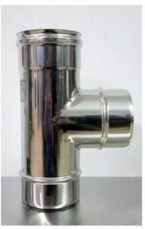 Raccord en T 90° en acier inoxydable pour cheminée (Ø 100 mm)