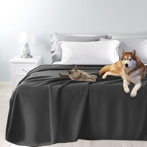 Byour3 – Tagesdecke SUPER wasserdichte Bettschutz Fleckenbeständig für Doppelbett Einzelbett Anti-Schimmel Anti-Tierhaar Katzen Hunde Haustiere Kinder Waschbare Decke (Bleigrau, Einzelbett)
