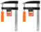 Tradineur - Pack de 2 sargentos de tornillo, abrazadera de barra, acero y plástico, gran fuerza de sujeción, herramienta para carpintería, fijación de madera, tableros - 120 x 200 mm