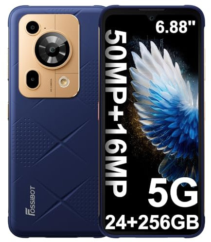 FOSSiBOT F112 Pro Rugged Smartphone,Android 14 Unbreakable Phone,24(8+16)+256GB/1TB Expand,6.88” FHD+ Display,7150mAh Battery Rugged Phone Unlocked,Dual 5G Smartphone,NFC (BLUE)