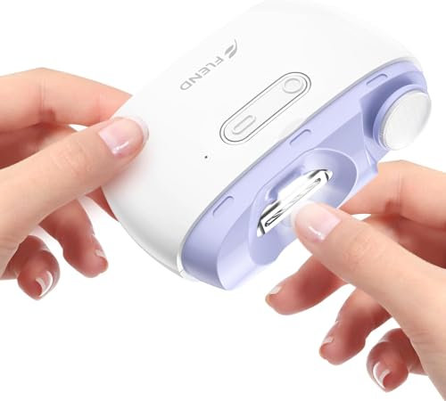 Electric Nail Clipper, Baby Nail Trimmer Nail Polisher 2 in-1, Automatic Nail Clipper 2 Speed Fingernail Clippers Nail File with Light,Women Manicure Set Nail Clippers for Baby Kids Seniors Weak Hands