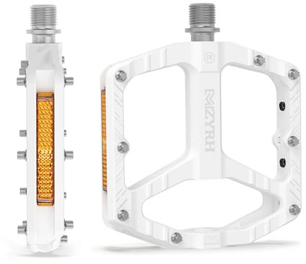 MZYRH Mountainbike-Pedale, MTB-Pedale, 9/16 Zoll, rutschfest, leicht, Aluminiumlegierung, Fahrradpedale für Rennrad, Mountainbike, BMX, MTB (weiß)