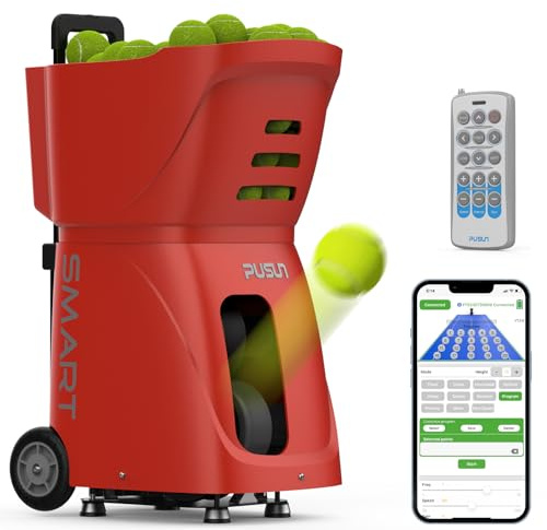PT-Smart - Lanciatore elettronico portatile con app e telecomando | Batteria 4-6 ore | Oscillazione con Topspin e Backspin | Attrezzatura per allenamento per adulti