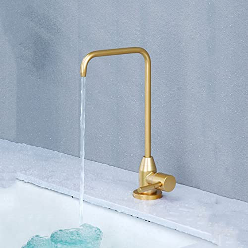 Grifo de cocina de ósmosis de acero inoxidable dorado con agua fría