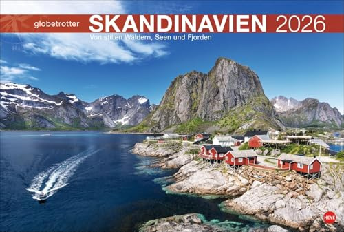 Skandinavien Globetrotter - Kalender 2026 - Von stillen Wäldern, Seen und Fjorden - Heye-Verlag - Wandkalender mit fantastischen Fotos - 58 cm x 39 cm