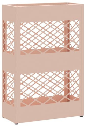 vidaXL Porte-Parapluie avec Stockage Rose 28 x 12 x 41 cm Acier, Organisateur d'entrée, Support en métal rectangulaire, Rangement Moderne, Porte-Parapluie Robuste, Rack Compact