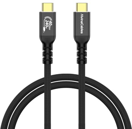 Alvin's Cables USB 4 Kabel 1m, USB-C zu USB-C Kabel 40Gbps Datentransfer 240W PD Schnellladung 8K@60Hz Display, Kompatibel mit Thunderbolt 4/3, USB 3.0, für Macbook, eGPU, Dock, USB-IF Zertifiziert
