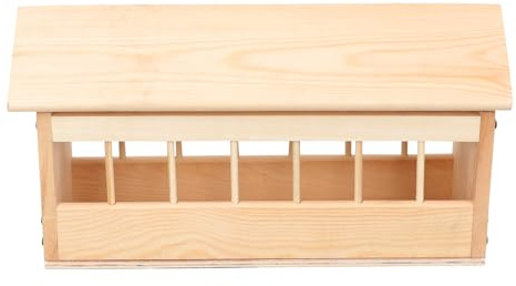 UTHCLO Taubenfutterautomat aus Holz 40cm mit Mehreren Schlitzen Auslaufsicherer Futtertrog für Vögel Bissfest und Spritzwassergeschützt Geeignet für Tauben und Papageien