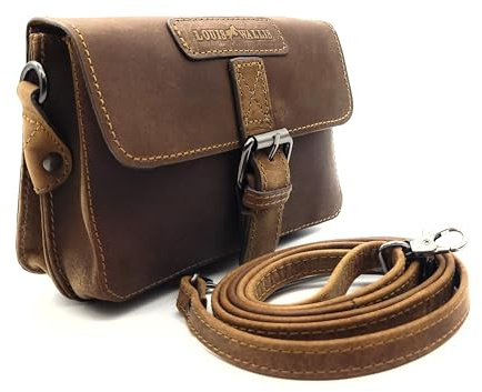 Gürteltasche aus Hunterleder – Vintage Herren & Damen Leder Bauchtasche – Hüfttasche mit Gürtelschlaufen & abnehmbarem Schultergurt – Praktisch & stilvoll für Alltag & Reisen (Dunkelbraun A)