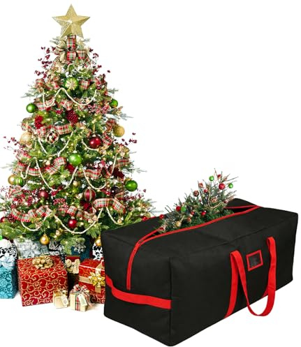 XIMEY Aufbewahrungstasche Weihnachtsbaum 180cm, Tannenbaum Tasche, Christmas Tree Storage Bag, wasserdichtes weihnachtsbaum hülle, Aufbewahrungssack Weihnachtsbaum, Rechteck (Schwarz: 120x50x38cm)