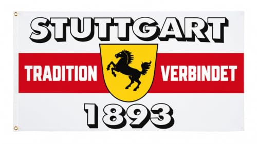 Fahne STUTTGART - Tradition verbindet, 90x150 cm, mit Ösen, 100% Polyester, **VERSAND GRATIS**