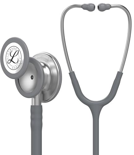 3M Littmann Classic III Stethoskop zur Überwachung, 5621, grauer Schlauch, 69 cm, 5621