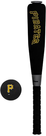 Franklin Sports Pittsburgh Pirates Schaumstoffschläger Set – 53,3 cm weicher Jumbo Baseballschläger und Ball Team Logo – MLB Offizielles Lizenzprodukt, Schwarz, 21-Inch