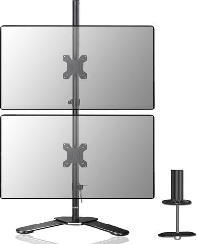 suptek Monitorhalterung 2 Monitore, Monitor Halterung für 13-27 Zoll Bildschirme, Bildschirmhalterung Höhenverstellbar (80cm Stange) VESA Tischhalterung ML6802