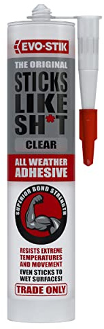 EVO-STIK Sticks Like Sh*t Adhesive, All Weather, Extreme Temperature & Movement Resistant, Clear, 290ml