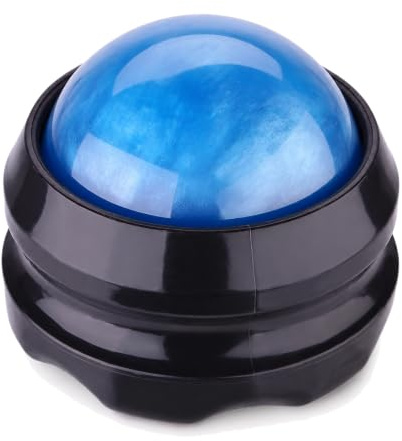 ZONGS Manual Massage Ball Pain Relief Back Roller Massager Self Massage Therapy and Relax Full Body Tools for Sore Muscle Joint Pain Essential Oils or Lotion Relax (Blue)