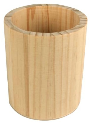 MÉGACRÉA Pot à Crayons en Bois diam. 8,5 cm, Haut. 10 cm